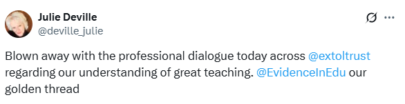 Julie Deville's tweet about the golden thread and the GTT